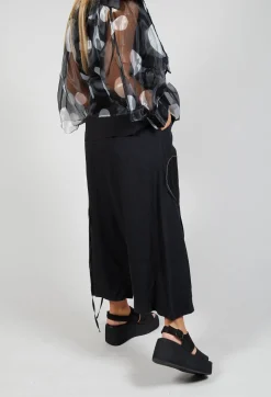 Keten Drop-Crotch Culottes in Black