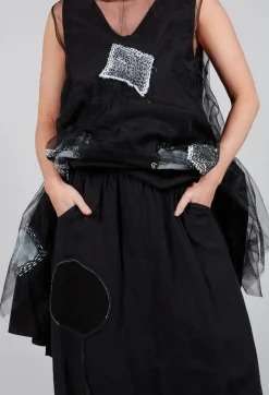 Keten Drop-Crotch Culottes in Black