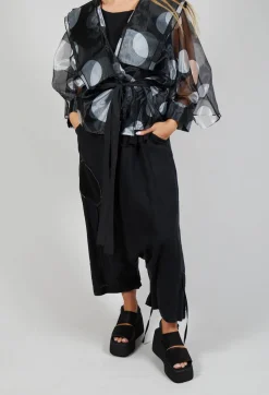 Keten Drop-Crotch Culottes in Black