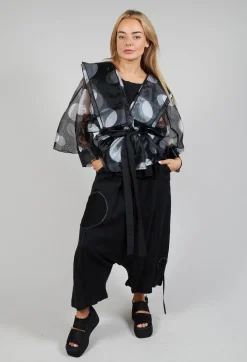 Keten Drop-Crotch Culottes in Black