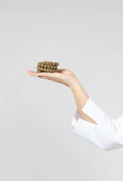 Khaki Springwire Woven Ball Bracelet