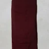 Knee Length Skirt with Folded Waistband in Burgundy