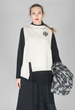 Knit Sleeveless Jumper in Beige