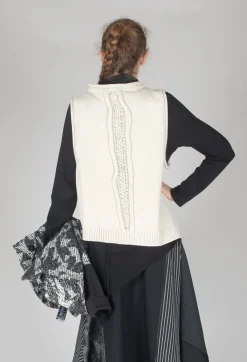 Knit Sleeveless Jumper in Beige