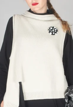Knit Sleeveless Jumper in Beige