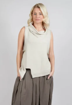 Knit Sleeveless Jumper in Beige
