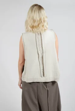 Knit Sleeveless Jumper in Beige