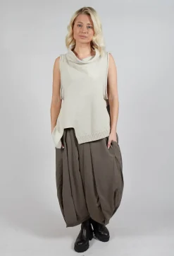 Knit Sleeveless Jumper in Beige