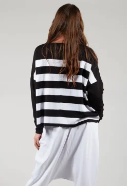 Knitted Box Jumper in Block Stripe