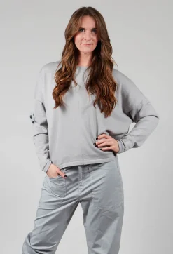 Knitted Box Jumper in Light Grey