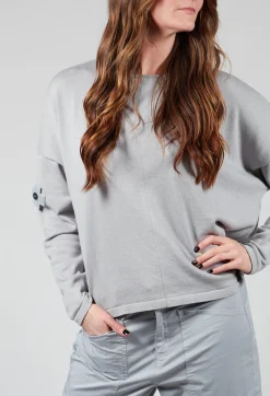 Knitted Box Jumper in Light Grey