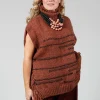Knitted Cape in Ruggine Rust