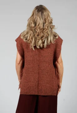 Knitted Cape in Ruggine Rust