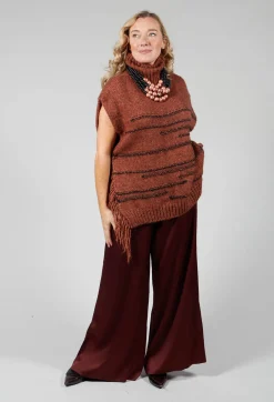 Knitted Cape in Ruggine Rust