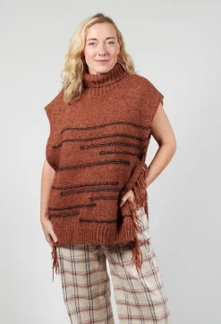Knitted Cape in Ruggine Rust