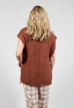 Knitted Cape in Ruggine Rust