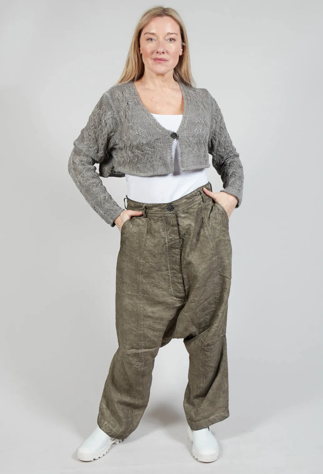 Knitted Cardigan in Hay Cloud