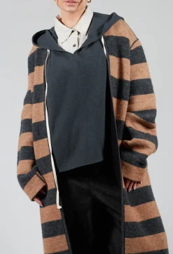 Knitted Coat in Grigio Naturale