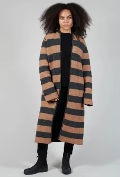 Knitted Coat in Grigio Naturale
