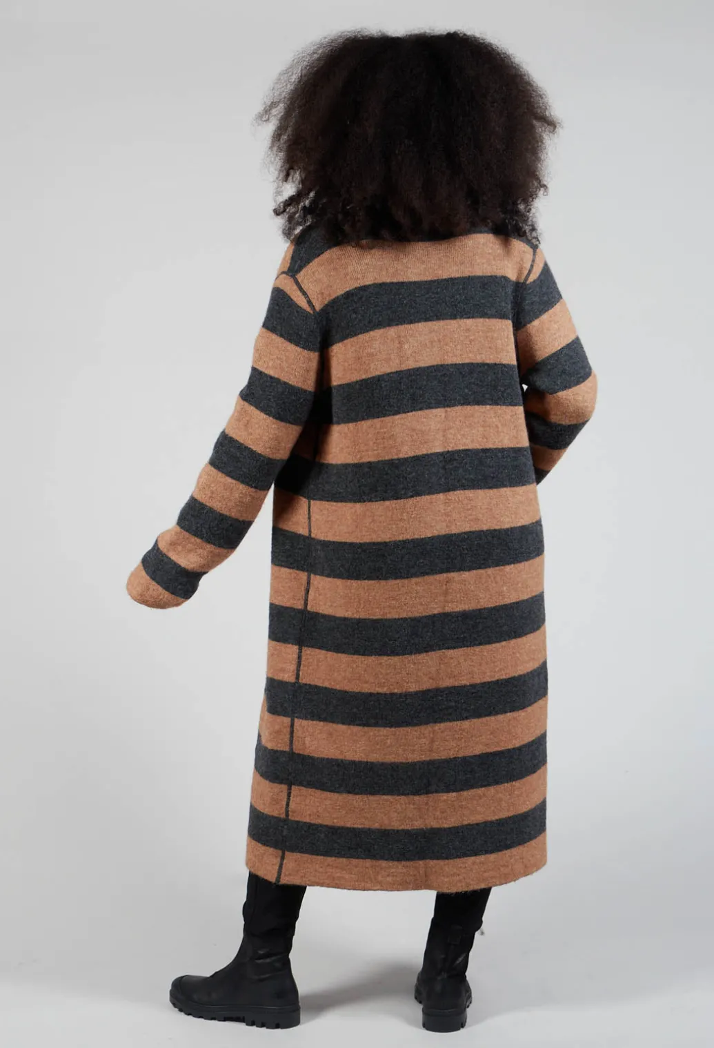 Knitted Coat in Grigio Naturale