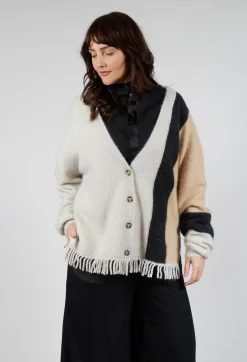 Knitted Fowler Cardigan in Greige
