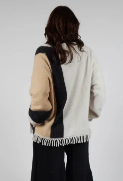 Knitted Fowler Cardigan in Greige