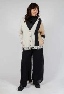 Knitted Fowler Cardigan in Greige