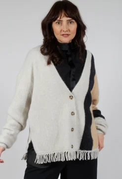 Knitted Fowler Cardigan in Greige
