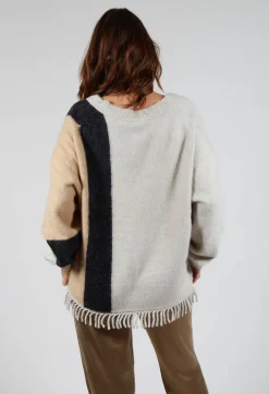 Knitted Fowler Cardigan in Greige