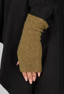 Knitted Mittens in Bronze