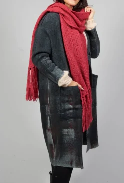 Knitted Scarf in Red