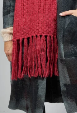 Knitted Scarf in Red