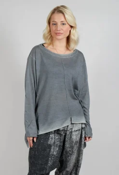 Knitted Slouch Jumper in Grey