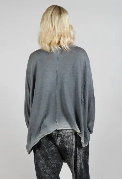Knitted Slouch Jumper in Grey
