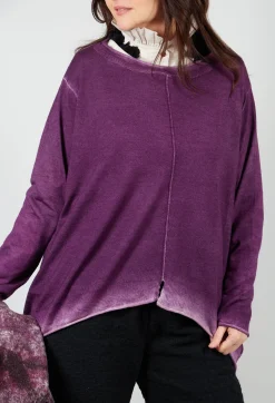 Knitted Slouch Jumper in Purple
