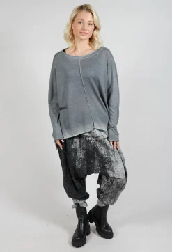 Knitted Slouch Jumper in Grey