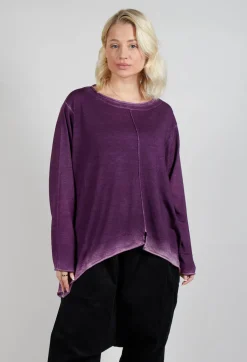 Knitted Slouch Jumper in Purple
