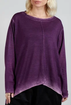 Knitted Slouch Jumper in Purple