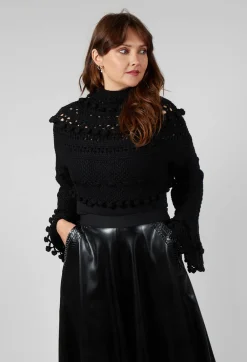 Knitted Snape Jumper in Black