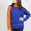 Knitted Sweater in Blu Arancio
