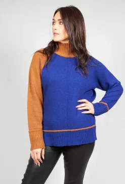 Knitted Sweater in Blu Arancio