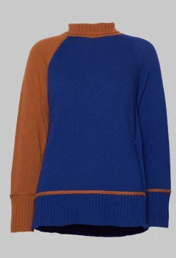 Knitted Sweater in Blu Arancio