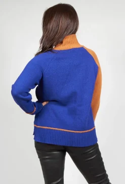 Knitted Sweater in Blu Arancio