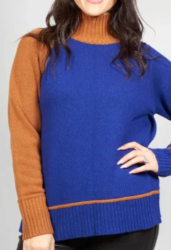 Knitted Sweater in Blu Arancio
