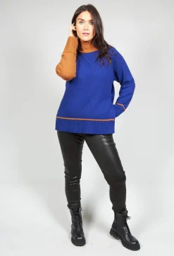 Knitted Sweater in Blu Arancio