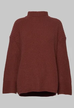 Knitted Sweater in Cuoio Cuir