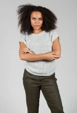 Knitted Sweater Vest in Light Grey