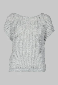 Knitted Sweater Vest in Light Grey