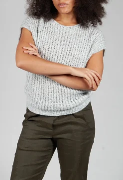 Knitted Sweater Vest in Light Grey