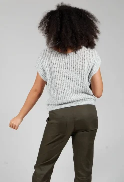 Knitted Sweater Vest in Light Grey